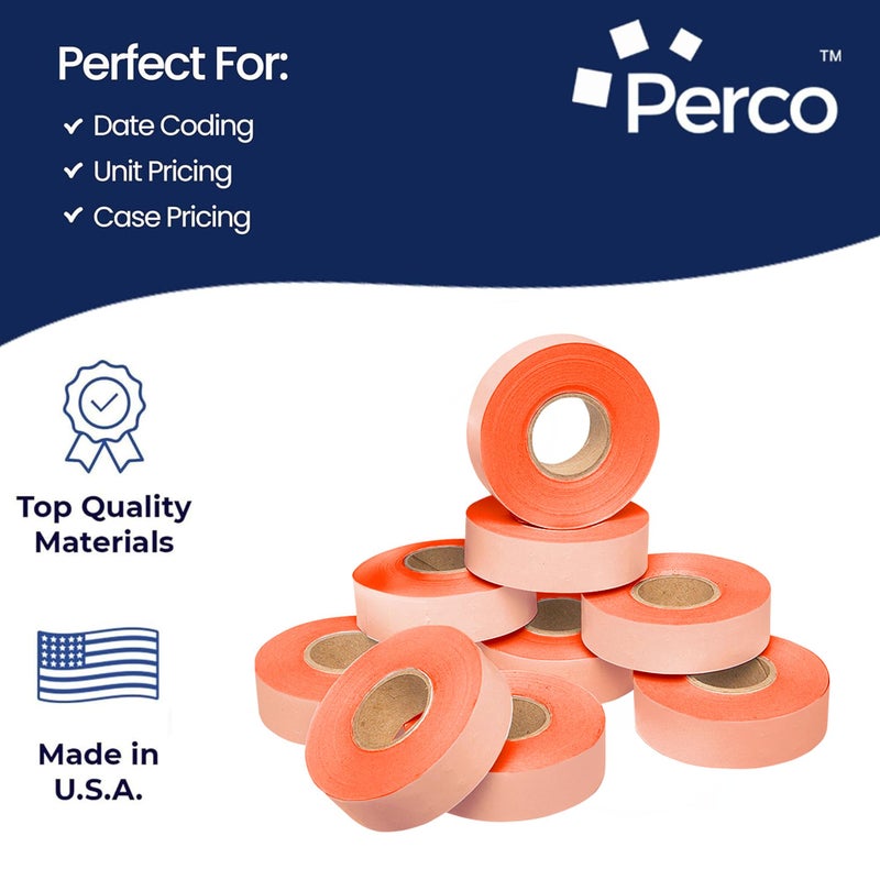 Perco 2212 Fluo. Red Pricing Labels for Garvey 22-6/22-7/22-8 Price Gun â€“ 9 Rolls, 11,000 Price Marking Labels - Image 4